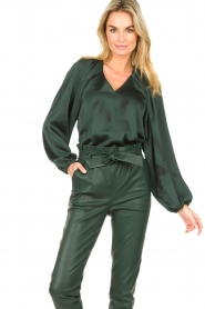 Dante 6 |  Blouse with v-neck Sue | green  | Picture 4
