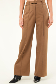 Suncoo |  Wide leg trousers with woolen look Jicky | camel  | Picture 5