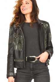 Dante 6 :  Leather jacket with studs Melrose | black - img9
