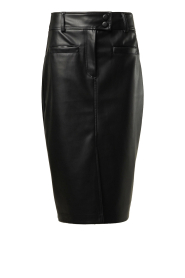 Suncoo |  Faux leather pencil skirt Fancy | black  | Picture 1