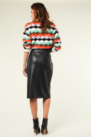 Suncoo :  Faux leather pencil skirt Fancy | black - img9