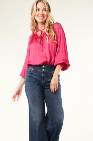 Suncoo |  Blouse with satin look Lea | pink  | Picture 5