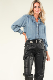 Suncoo |  Lyocell jeans blouse Laura | blue  | Picture 4