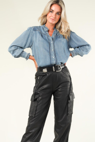 Suncoo |  Lyocell jeans blouse Laura | blue  | Picture 2