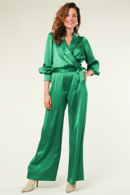 Suncoo |  Satin wrap top Luna | green  | Picture 3