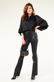 Silvian Heach |  Oversized plissé blouse Patrizia | black  | Picture 3