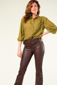 Silvian Heach |  Luxe jacquard blouse Liza | green  | Picture 4