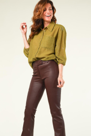 Silvian Heach |  Luxe jacquard blouse Liza | green  | Picture 5