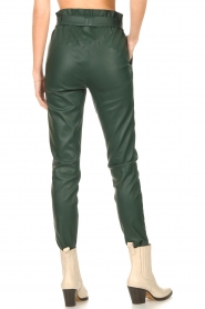 Dante 6 |  Stretch leather paperbag pants Duran | green  | Picture 6