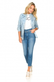 7 For All Mankind | Slim paperbag jeans Myl | blauw   | Afbeelding 4