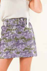 Silvian Heach :  Luxe jacquard skirt with belt Mila | purple - img7