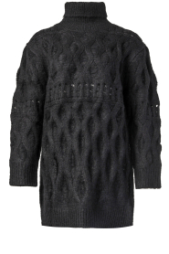 Silvian Heach |  Cable sweater with turtle neck Elda | black