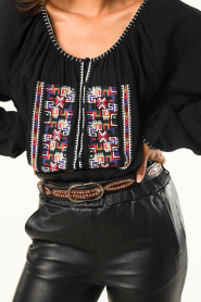 Louizon |  Embroidered blouse Rosmedina | black  | Picture 8