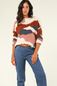 Louizon |  Knitted sweater with print Choukette | natural  | Picture 4