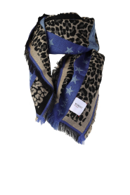 Moment Amsterdam |  Leopard print scarf Stars | black  | Picture 1