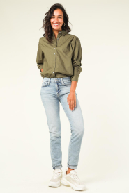 Moment Amsterdam |  Poplin blouse Iconic | green  | Picture 3