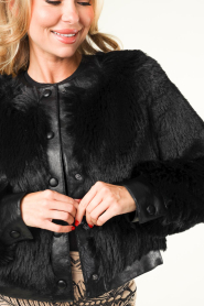 Twinset |  Faux fur coat Lisa | black  | Picture 8