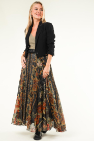 Mes Demoiselles |  Lurex maxi skirt Mira | black  | Picture 3