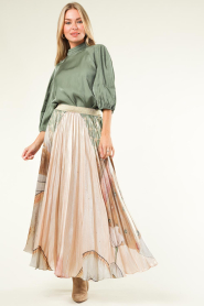 Mes Demoiselles |  Luxe silk pleated skirt Gaditi | natural   | Picture 5