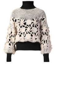 Mes Demoiselles |  Crochet sweater with turtle neck Otoha | black  | Picture 1