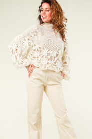 Mes Demoiselles |  Crochet sweater with turtle neck Otoha | natural  | Picture 4