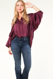 Mes Demoiselles |  Washed out silk top Vianey | purple  | Picture 5