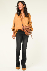 Mes Demoiselles |  Washed out silk top Vianey | camel  | Picture 3