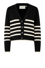 Notes Du Nord |  Soft striped cardigan Gaia | black  | Picture 1
