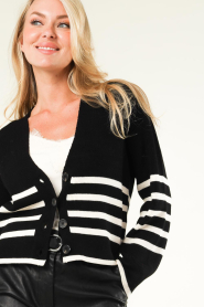 Notes Du Nord |  Soft striped cardigan Gaia | black  | Picture 8