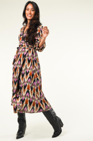 Aaiko |  Midi dress with print Jitte | brown  | Picture 6