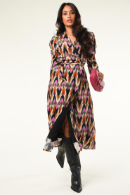 Aaiko |  Midi dress with print Jitte | brown  | Picture 2