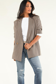 Aaiko |  Checkered blazer with belt Charlena | brown   | Picture 4