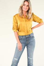 Dante 6 |  Silk blouse with puff sleeves Pernau | yellow  | Picture 2