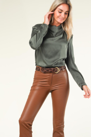Dante 6 |  Silk top with waterfall neck Ipsum | green  | Picture 6