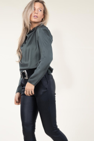 Dante6 |  Silk top with waterfall neck Ipsum | green  | Picture 5