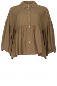 Kocca |  Blouse with wide sleeves | green