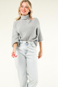 Dante 6 |  Knitted sweater with cut-outs Marenna | grey  | Picture 4