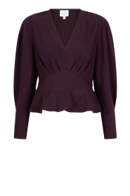 Dante 6 |  Crêpe top with puff sleeves Sawyer | bordeaux  | Picture 1