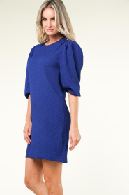 Dante 6 |  Jaquard dress with puff sleeves Fonda | blauw  | Picture 7