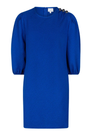  Jaquard dress with puff sleeves Fonda | blauw