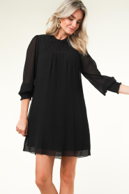 Dante6 |  Crêpe smoked dress Mercury | black  | Picture 4