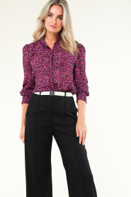 Dante 6 :  Blouse with print Moire | purple - img6