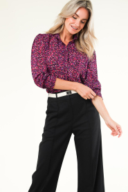 Dante 6 :  Blouse with print Moire | purple - img5