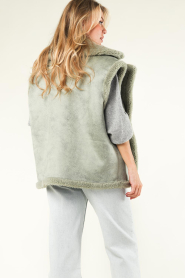 Alter Ego |  Faux teddy reversible waistcoat Marly | green  | Picture 8