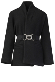 ba&sh |  Wool coat with belt Carol | black 