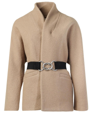 ba&sh |  Wool coat with belt Carol | beige