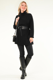 ba&sh |  Knitted dress with turtle neck Mede | black  | Picture 3