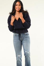 ba&sh |  Soft knitted hoodie Mott | blue  | Picture 4