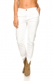 Fracomina :  Cotton chino pants Amy | white - img4