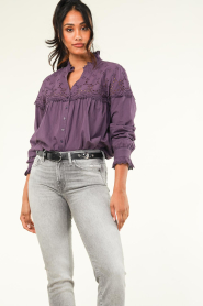 ba&sh |  Blouse with embroidery details Sarah | purple  | Picture 5